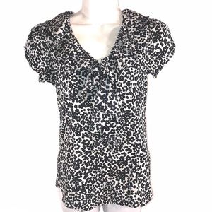 Banana Republic Black and White Cheetah Print Top